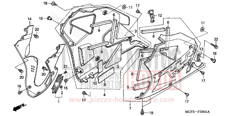 CAPOT INFERIEUR (VTR1000SP2/3/4/5/6) von VTR1000 SP-2 BLACK (NH1E) von 2004